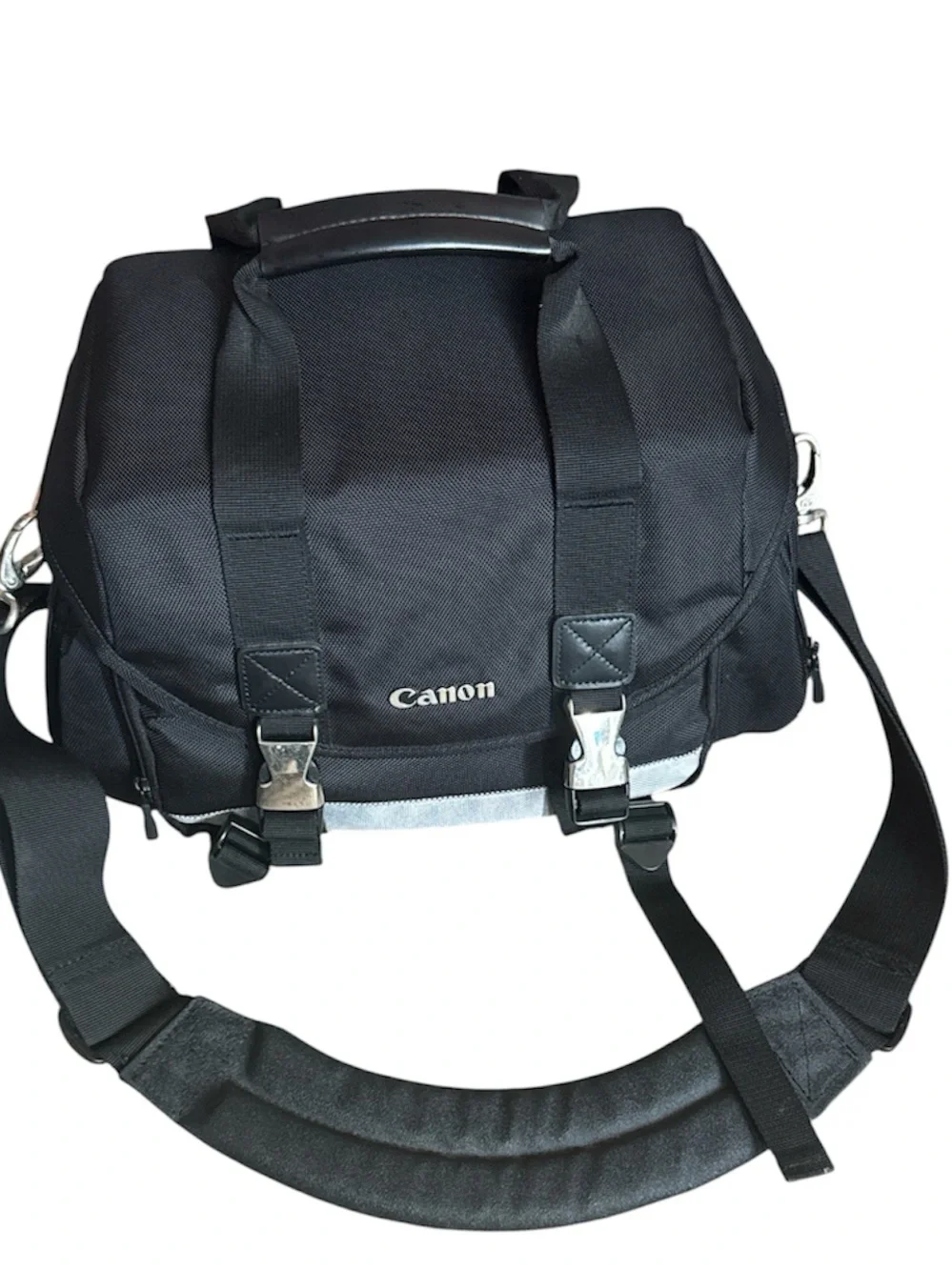 Canon Black and Silver Messenger Camera Bag